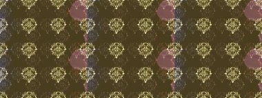 Lüks, kraliyet ve Viktorya dönemi konsepti. Kahverengi, yeşil ve gri üzerine altın işlemeli klasik barok çiçekli desenler. Kahverengi, yeşil ve gri renklerde altın element. Süslü raster dekorasyonu.
