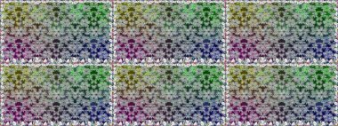 Çiçekli karalama şeklinde Raster çiçek deseni. Raster illüstrasyonu. Gri renkte yaz çiçekleri.