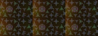 Sanat ilham verici, gri ve yeşil renkli çiçekler ve yapraklar. Kahverengi, gri ve yeşil el çizimi desen. Raster deseni. Karalama çiçekleri çizim deseni.