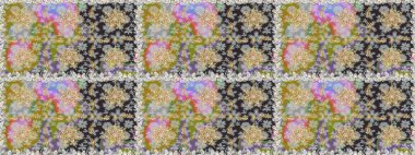 Gri renklerde, altın elementlerle kusursuz desen. Klasik klasik klasik arka plan. Klasik raster sarısı, kusursuz desen. Geleneksel oryantasyon süsü.