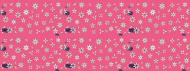 Soyut çiçek çizim kalıbı arka planı. Raster deseni. Raster illüstrasyonu. Pembe renklerde. Küçük çiçekte sevimli çiçek deseni var..