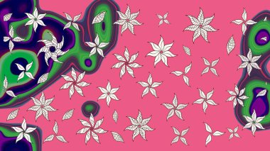 Çiçek pembesi çizim deseni. Klasik taslak çizimi. Raster çiçek izi. Raster Yumuşak kumaş deseni.