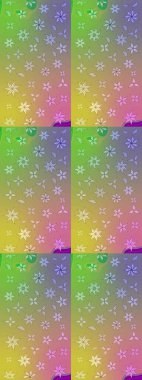 Renkli Bahar Teması eskiz kalıbı. Raster güzel kumaş deseni çiziyor. Düz Çiçek Elementleri Tasarımı. Çiçek deseni.