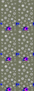 Çiçekli bahar çiçekleri. Küçük renkli çiçekler. Motley illüstrasyonu. Robot resim. Moda baskıları için zarif bir şablon. Küçük çiçekte şirin desenler.