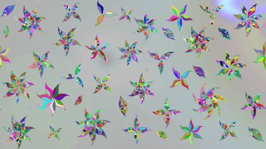 Çiçekli karalama şeklinde Raster çiçek deseni. Gri renkli çiçekler. Nazikçe, güzel çiçek arkaplanı..