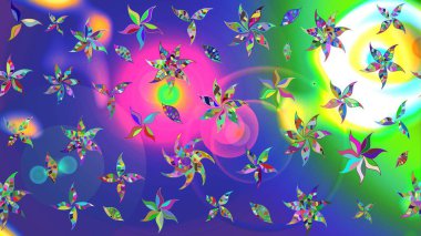 Kumaş, tekstil, duvar kağıdı baskısı için. Raster illüstrasyonu. Miles Fleur, süslü püslü bir süs. Tomurcukları papatya çiçekleri olan sevimli bir çiçek deseni. Eskiz geçmişi. Antika retro tarzı.