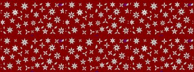 Suluboya çiçekli çiçek deseni. Raster illüstrasyonu. Kırmızı renkte güzel tekstil.