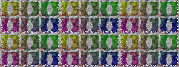 Hediye ambalaj kağıdı, tebrik kartları, posterler ve pankart tasarımı. Raster düz çiçekleri pürüzsüz desen. Yeşil renkte çiçekler.