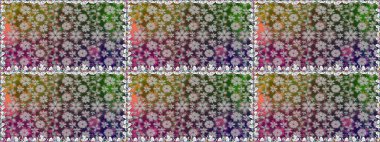 Raster resim. Elle çizilmiş. Güzel kumaş deseni. Doodle çiçekler ve dalları, otlar ve çiçekler.