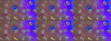 Renkli arka planda izole tatlı kar taneleri. Soyut kış mor, mor ve kahverengi süsler. Yuvarlak raster kar tanesi. Güzel kar tanesi. Raster illüstrasyonu.