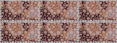 Düz Çiçek Elementleri Tasarımı. Kusursuz desenli, modaya uygun kumaş deseni. Şirin çiçek elementleri. Raster illüstrasyonu. Renkli Bahar Teması Kusursuz Arkaplan.