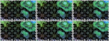 Raster suluboya çiçek deseni, narin çiçekler, yeşil çiçekler, tebrik kartı şablonu. Güzel kumaş deseni.