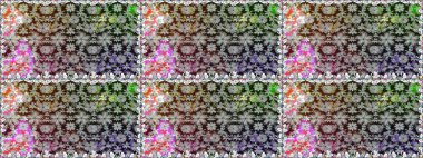 Kabile sanatı boho baskısı, klasik çiçek arkaplanı. Arkaplan dokusu, duvar kağıdı, çiçek temalı gri renkler. Soyut etnik raster pürüzsüz desen.