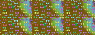 Renkli kelebeklerin eskiz geçmişi. Giysi tasarımı için kahverengi arka planda dekorasyon. Raster illüstrasyonu.