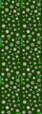 Yeşil ve tarafsız çiçekli bahar çiçekleri. Motley illüstrasyonu. Moda baskıları için zarif bir şablon. Küçük çiçekte güzel bir desen. Küçük renkli çiçekler..