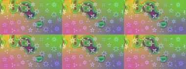 Raster resim. Çiçek desenli çiçek ve yaprakları ile. Sevimli küçük çiçek desenle.