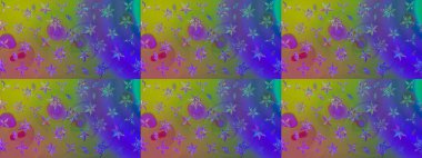 Raster illüstrasyonundaki çiçek desenli çizim. Suluboya tarzında mor renkte çiçekler.