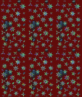 Kırmızı renkte çiçekler. Düz Çiçek Elementleri Tasarımı. Sevimli çiçek raster deseni. Renk Bahar Teması eskiz şablonu.