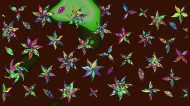 Güzel karalamalı çiçek desenli çizim. Raster illüstrasyonu. Küçük çiçekteki sevimli çiçek deseni. Güzel kumaş deseni.