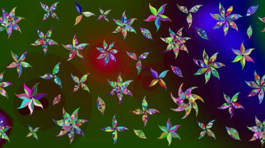 Kumaş desenli papatya çiçeği detayı. Yeşil renkte çiçekler.