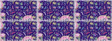 Küçük çiçekteki sevimli çiçek deseni. Mavi renkte çiçekler.