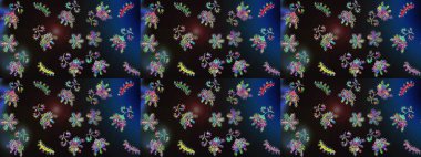 Renkli elementlerle Raster ilginç desen.