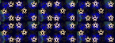 Güzel dekorasyon. Kışın sembolü. Siyah, mavi ve gri renkli suluboya kar taneleri. Raster çizimi kar taneleri.