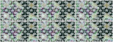 Renkli grunge soyut arkaplanı kologri çiçeklerle süslüyor. Parmak izi, kumaş, duvar kâğıdı, tekstil için raster dokusu. İşlemeli çiçek desenli..