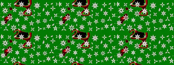 Vadinin yeşil renkli çiçekleri. Çiçeksel çizim kalıbının çizimi.