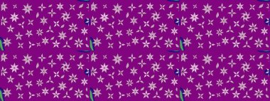 Parlak renkli çiçekleri ve mor renkli yaprakları olan harika bir çiçek deseni. Modern çiçek arkaplanı. Moda baskıları için zarif bir şablon. Halk stili.