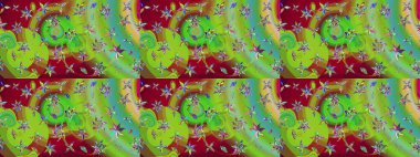 Suluboya çiçekli çiçek deseni. Raster illüstrasyonu. Yeşil renkte güzel tekstil.