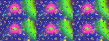 Yaprak ve çiçeklerin suluboya resimleri, mavi renkte çizimler. Raster illüstrasyonu. Yumuşak, bahar çiçekleri mavi renklerde.