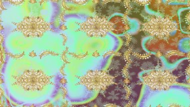 Kusursuz klasik raster nötr ve altın desenli. Geleneksel oryantasyon süsü. Klasik vintage arkaplan.