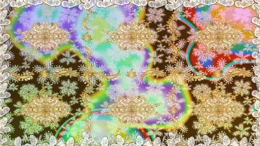 Kusursuz raster arka plan. Kusursuz çiçek deseni. Tarafsız renklerde grafiksel modern kusursuz desen. Duvar kâğıdı barok, İspanyol kumaşı.