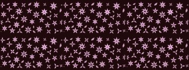 Raster illüstrasyonu. Tekstil veya kitap kapakları, imalat, duvar kağıtları, baskı, hediye paketi ve yapıştırma kitabı için çiçek eskizi geçmişi. Küçük ölçekli çiçeklerdeki basit sevimli desen.