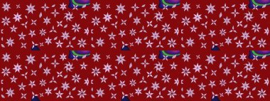 Güzel kumaş deseni. Kırmızı renklerde. Raster illüstrasyonundaki çiçek desenli çizim. Raster illüstrasyonu.