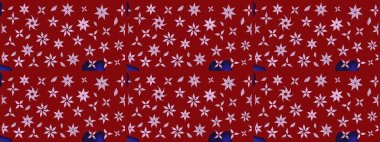 Raster. Kırmızı renkte güzel çiçekler, suluboya desenli eskiz deseni, duvar kağıdı, kart veya kumaş için fayanslı..