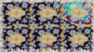 Tarafsız renklerde grafiksel modern kusursuz desen. Kusursuz raster arka plan. Kusursuz çiçek deseni. Duvar kâğıdı barok, İspanyol kumaşı.