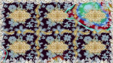 Tarafsız renklerde grafiksel modern kusursuz desen. Kusursuz raster arka plan. Kusursuz çiçek deseni. Duvar kâğıdı barok, İspanyol kumaşı.