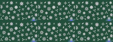 Raster suluboya çiçek deseni, narin çiçekler, yeşil çiçekler, tebrik kartı şablonu. Güzel kumaş deseni.