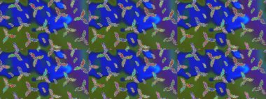 Yeni yıl kar tanesi. Düz kar karalama ikonları, kar taneleri silueti mavi, yeşil ve menekşe renkleri noel afişi, kartlar. Güzel soyut kar tanesi raster tasarımı..