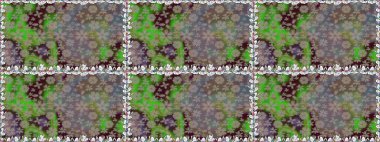 Düz Çiçek Elementleri Tasarımı. Kahverengi renkli çiçekler. Sevimli çiçek raster deseni. Renkli Yaz Temalı Kusursuz Arkaplan.