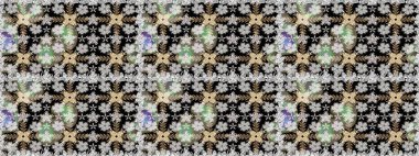 Çiçeksiz desenli arka plan. Siyah renkli çiçekler. Tişört baskısı için çiçek boyama rasteriName.