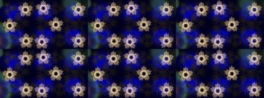 Güzel dekorasyon. Kışın sembolü. Siyah, mavi ve gri renkli suluboya kar taneleri. Raster çizimi kar taneleri.