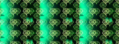 Yeşil, siyah ve mavi renkte çiçekler. Raster Illustrasyon 'da moda olmayan çiçek deseni. Düz Çiçek Elementleri Tasarımı. Renkli Yaz Temalı Kusursuz Arkaplan.