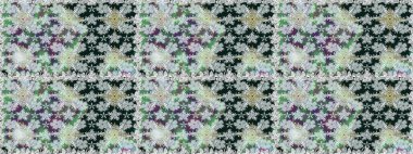 Renkli grunge soyut arkaplanı kologri çiçeklerle süslüyor. Parmak izi, kumaş, duvar kâğıdı, tekstil için raster dokusu. İşlemeli çiçek desenli..