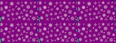 Parlak renkli çiçekleri ve mor renkli yaprakları olan harika bir çiçek deseni. Modern çiçek arkaplanı. Moda baskıları için zarif bir şablon. Halk stili.