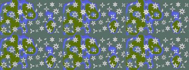 Tarafsız renklerde çiçekler. Hediye ambalaj kağıdı, tebrik kartları, posterler ve pankart tasarımı. Raster düz çiçek çizim deseni.