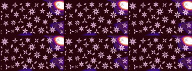 Şirin çiçekli, desenli, kahverengi renkli bir eskiz deseni. El çizimi çiçek çizimi deseni (fayans). Tekstil için suluboya çizim deseni.