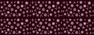 Raster illüstrasyonundaki çiçek desenli çizim. Kahverengi renkte çiçekler.